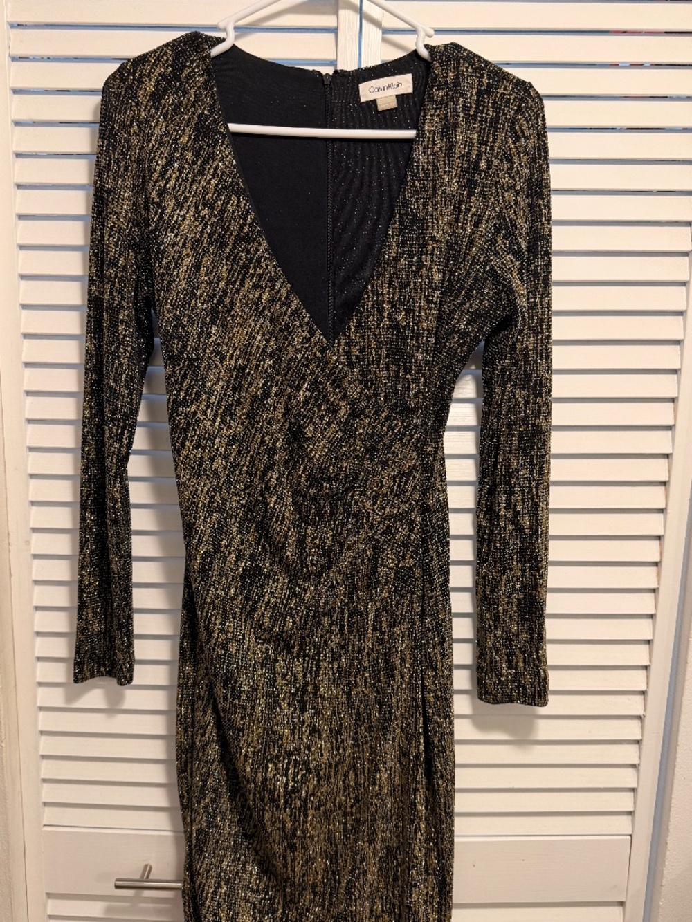 Black & Gold Metallic Knit Dress - Size 6